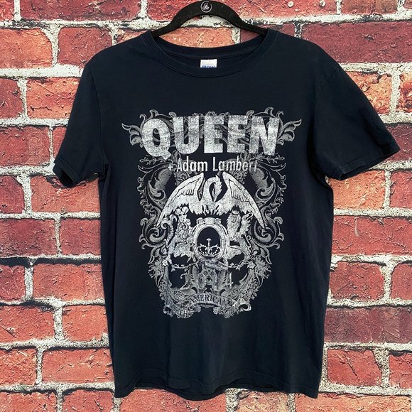 Gildan Other - Queen + Adam Lambert Shirt Men Medium M Black North America Concert Tour Cotton